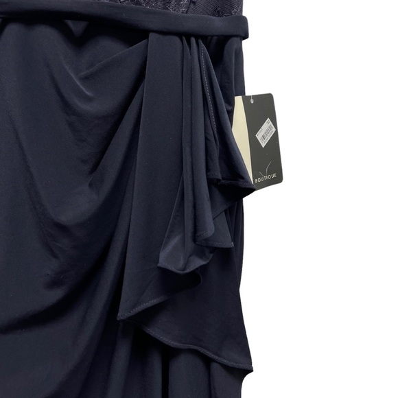 NWT JS Collections Navy Lace Gown Mesh Maxi Dress Size 4 - Picture 7 of 10